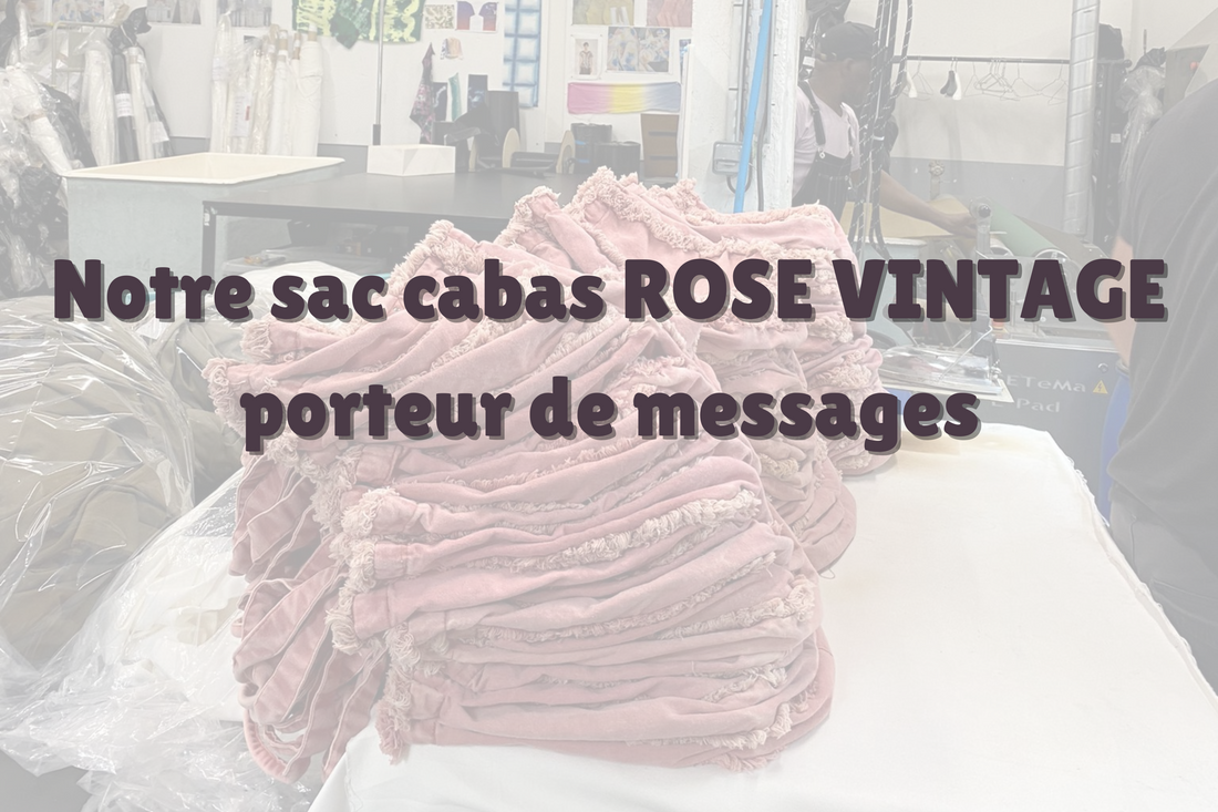 sac cabas rose vintage ROSE VINTAGE transformés en france et délavés en France grâce à la méthode 100% naturelle et écoresponsable du délavage à l'ozone avec les teintures de Francede la marque binette