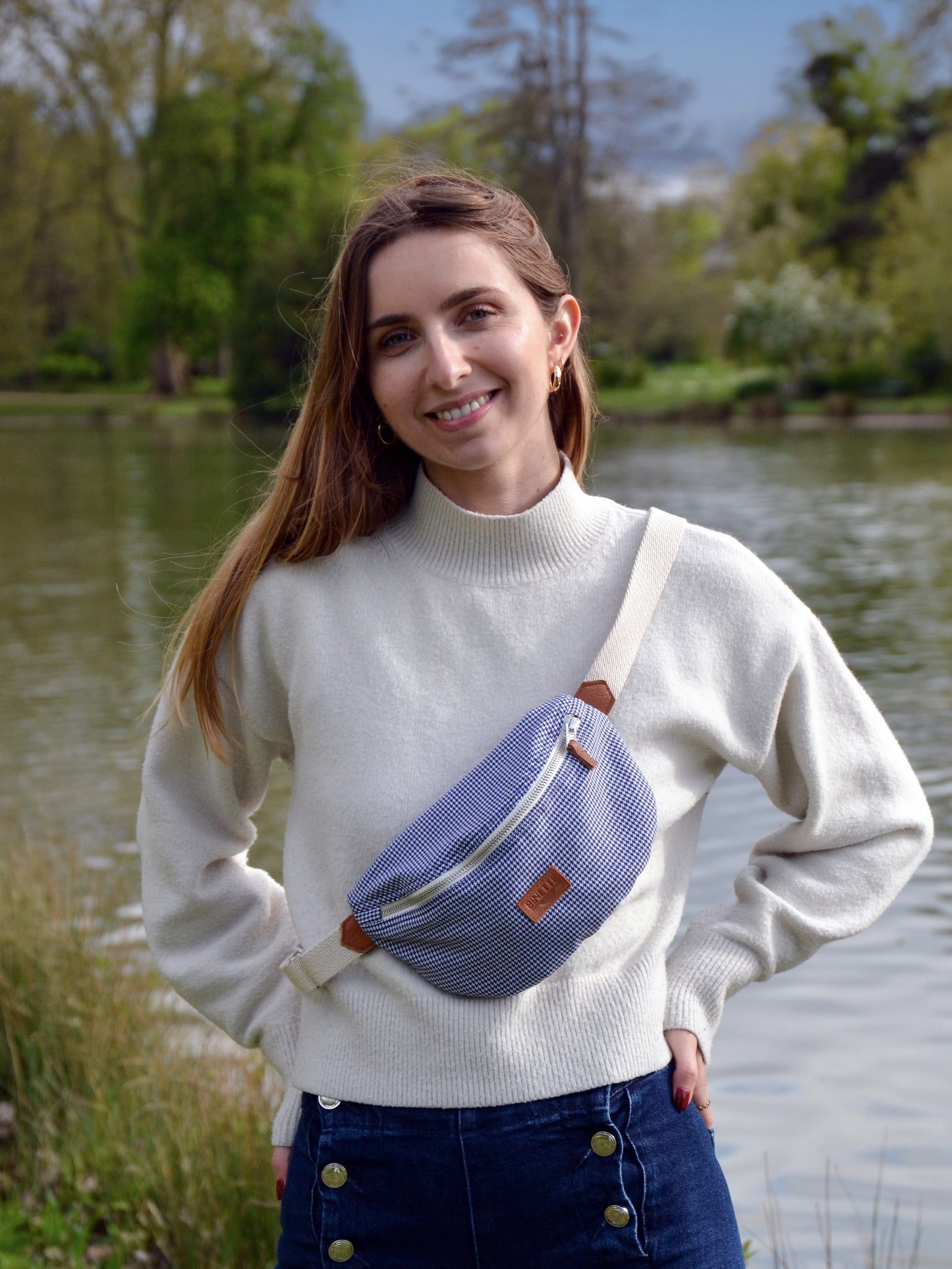 Pack Iris: le sac banane, l'étuis à lunette et le porte monnaie en pied de poule