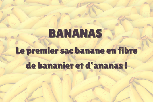 Sac banane BANANAS de binette fabriqué avec des feuilles de bananier et feuille d'ananas pour fabriquer du cuir 100% vegan