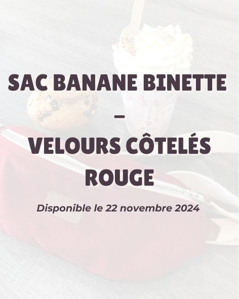 Sac banane Binette - velours côtelé rouge ❣️