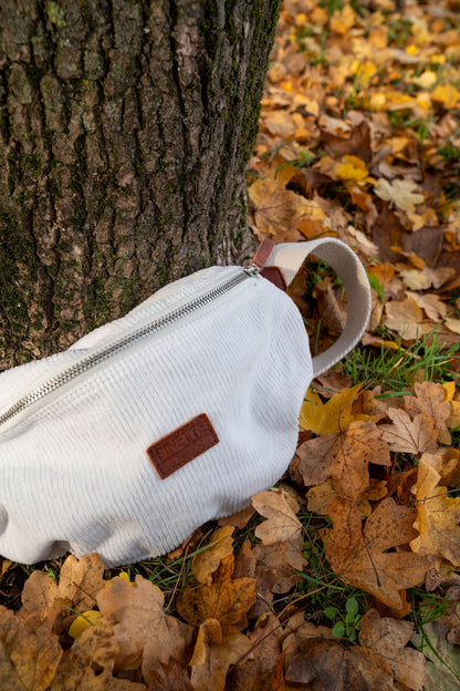Sac banane Binette - velours côtelé blanc 🤍