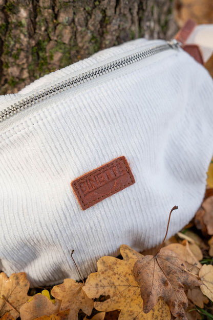 Sac banane Binette - velours côtelé blanc 🤍