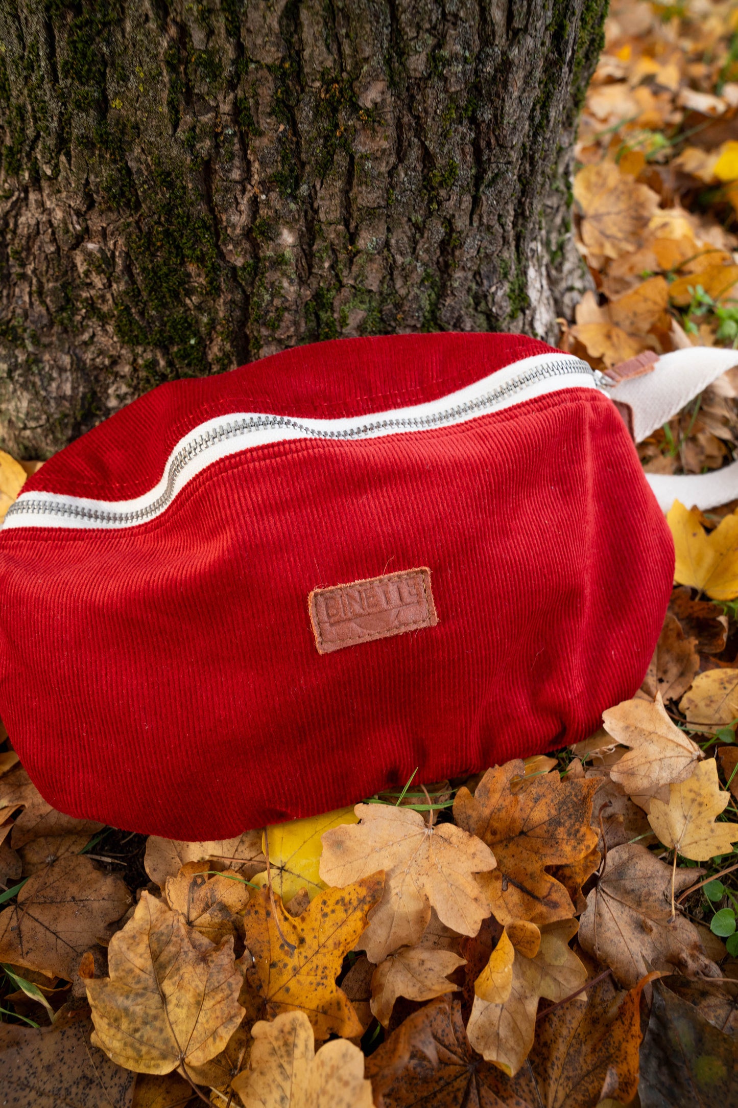 Sac banane Binette - velours côtelé rouge ❣️Format XL