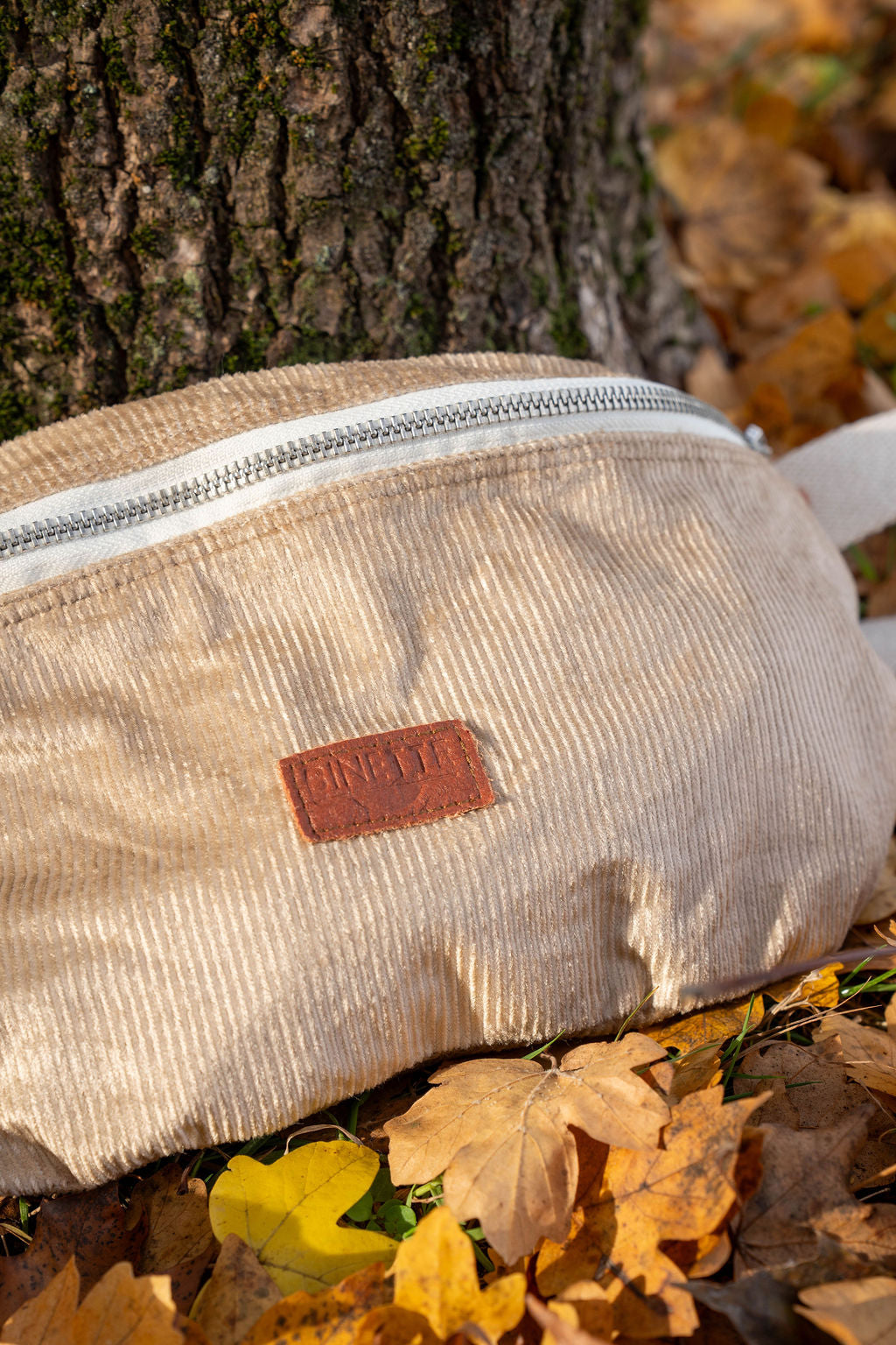 Sac banane Binette - velours côtelé beige sable