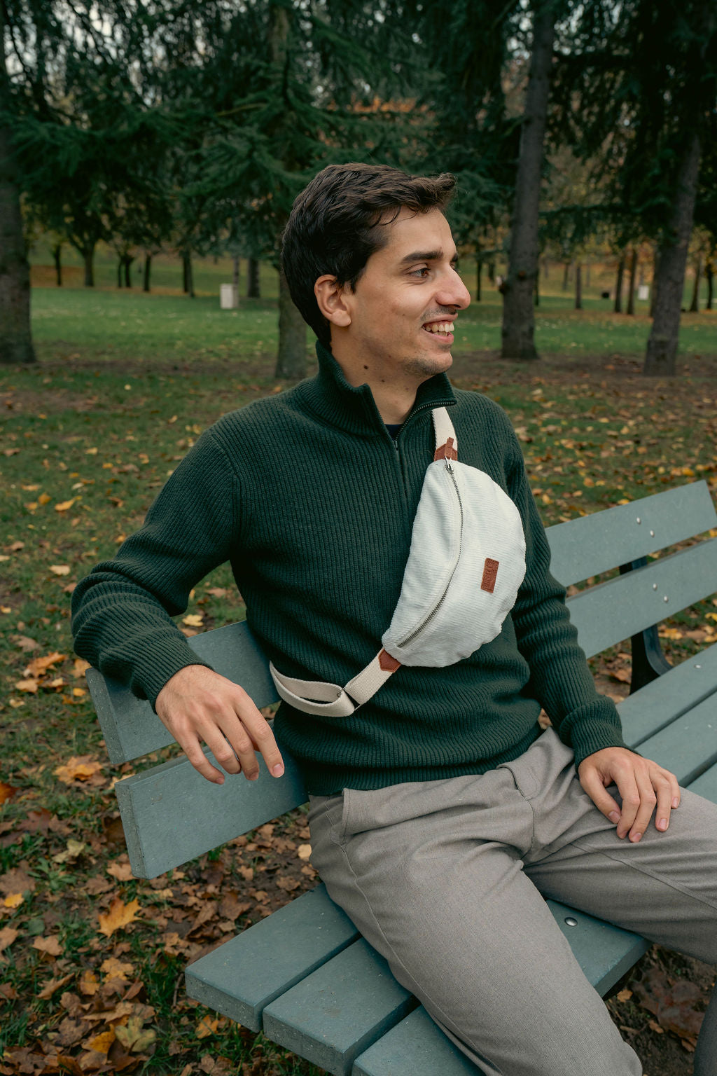 Sac banane Binette - velours côtelé blanc 🤍