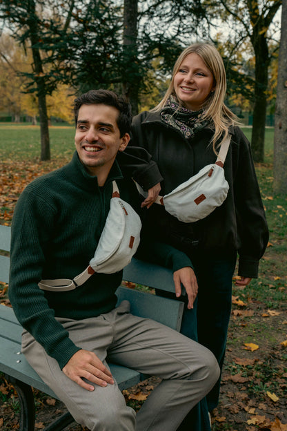 Sac banane Binette - velours côtelé blanc 🤍