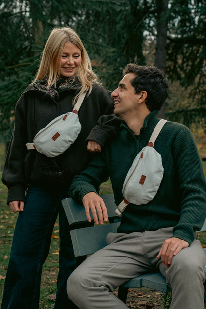 Sac banane Binette - velours côtelé blanc 🤍