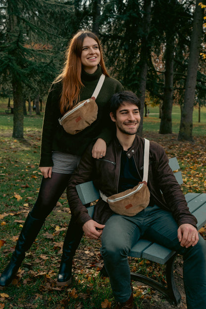 Sac banane Binette - velours côtelé marron claire 🤎