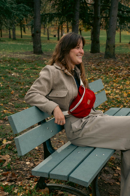 Sac banane Binette - velours côtelé rouge ❣️Format XL